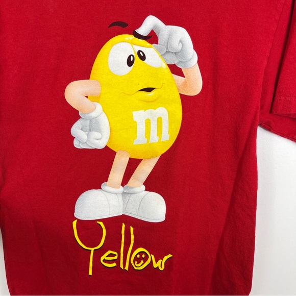 M&M Candy Snack Tee Promo Tshirt Red Adult Small Yellow M&M 2011 - Picture 2 of 11